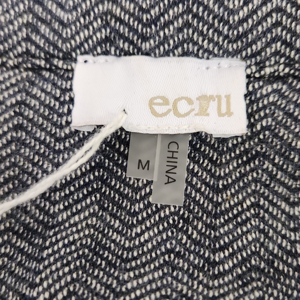 ECRU 💯 Cotton Herringbone Blazer Size Medium - Picture 9 of 10